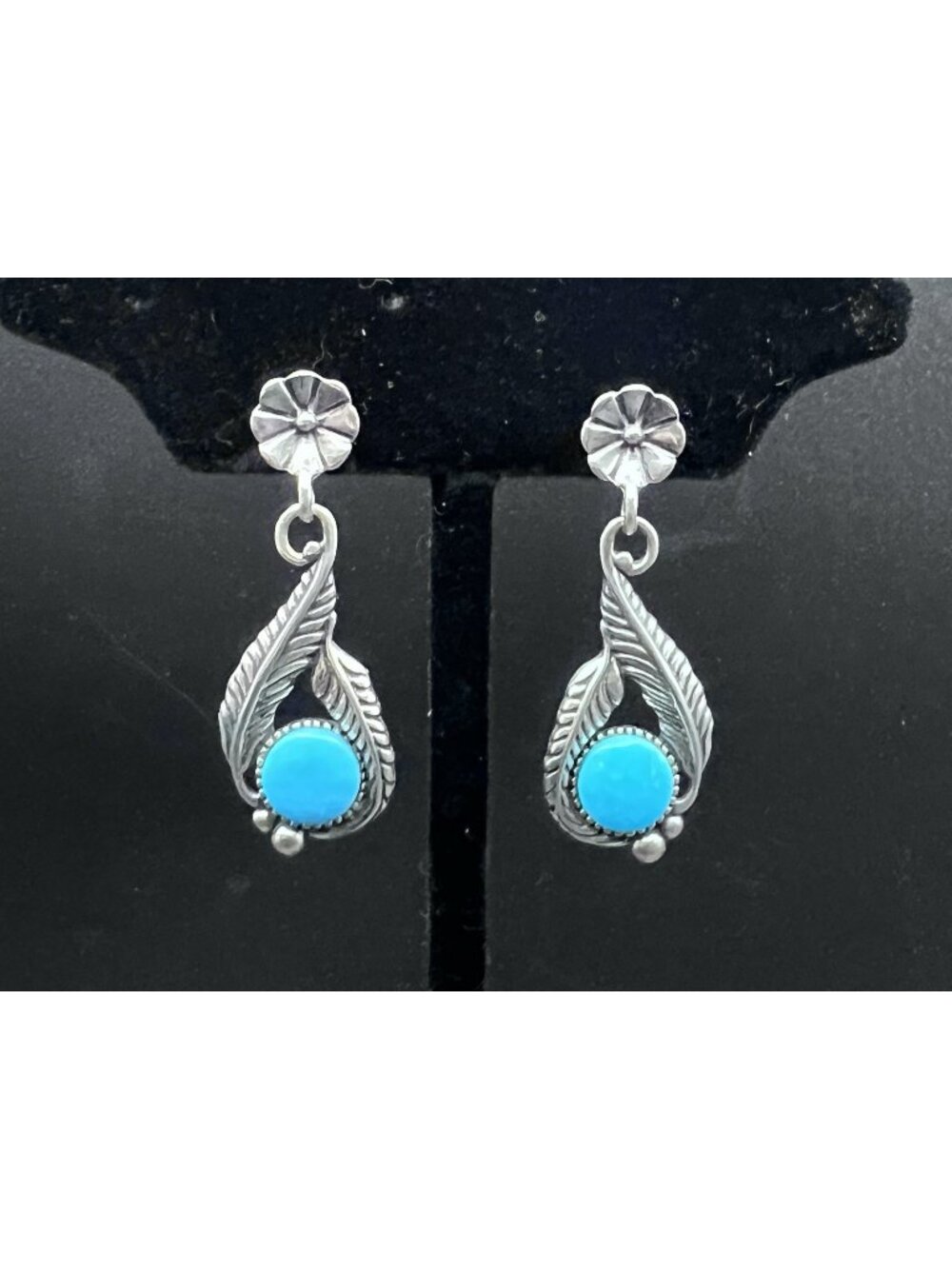 American West Carolyn Pollack Sterling Silver Sleeping Beauty Turquoise Earrings